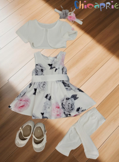 Wholesaler Chicaprie - Elegant Girls' Vest and Dress Set