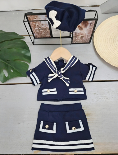 Wholesaler Chicaprie - Baby Girl Sailor Style Top and Bottom Set