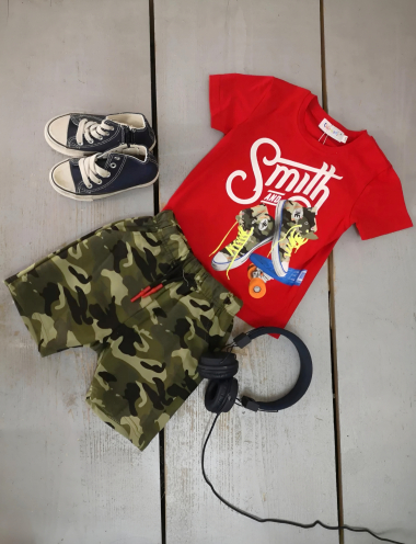 Wholesaler Chicaprie - Boys' Skate Style Top and Shorts Set
