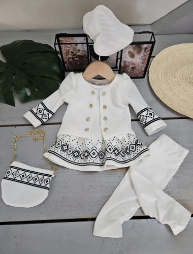Wholesaler Chicaprie - Baby Girl Dress and Vest Set