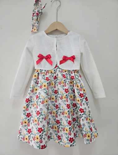 Wholesaler Chicaprie - Girls Dress and Vest Set