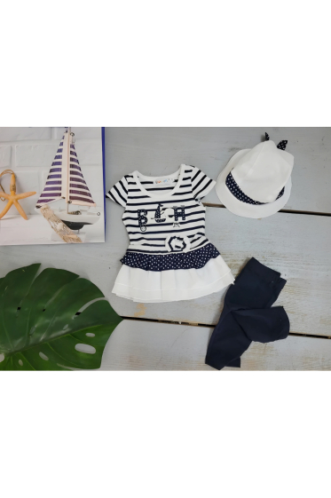 Wholesaler Chicaprie - Baby Girl Dress And Leggings Set With Hat
