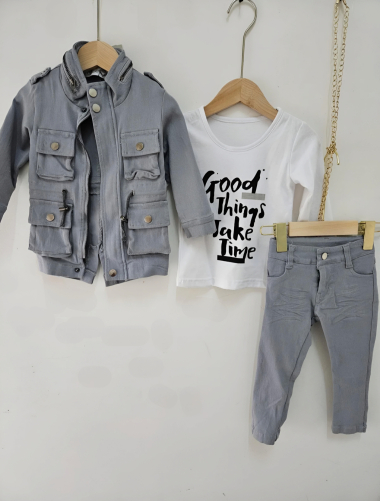 Wholesaler Chicaprie - Boy's Jacket and Jeans Set