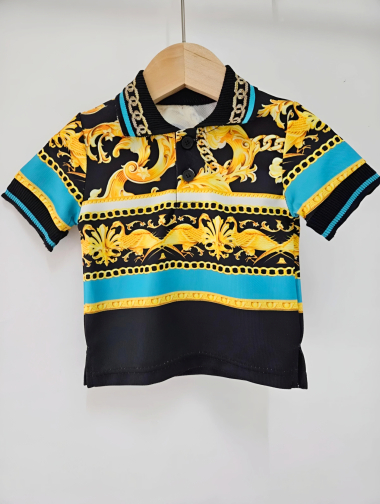 Großhändler Chicaprie - Goldgestreiftes Poloshirt für Baby-Jungen