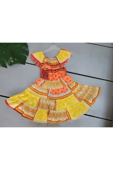 Grossiste Chicaprie - Robe A Bretelles Colorée Fille