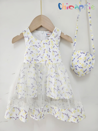 Wholesaler Chicaprie - Baby Girl Dress with Floral Elegance