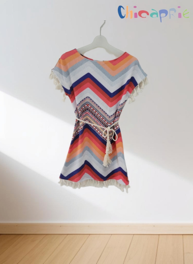 Wholesaler Chicaprie - Bohemian Chic Girl's Dress with Refined Details