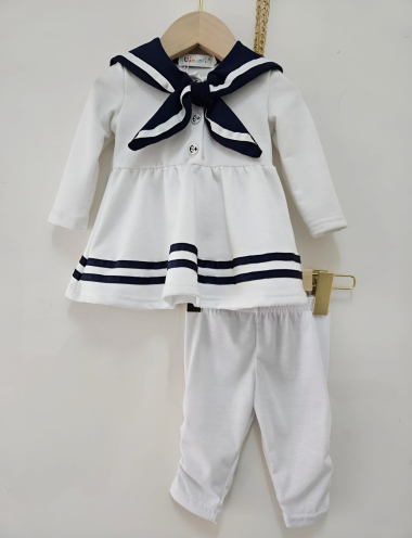 Grossiste Chicaprie - Robe Marine et legging Bébé Fille
