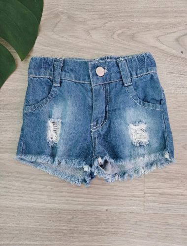 Grossiste Chicaprie - Short Jeans Classique Bébé Fille