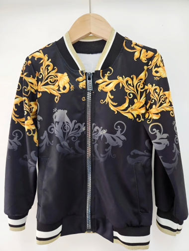 Wholesaler Chicaprie - Boy's Long Sleeve Gold And Silver Print Jacket