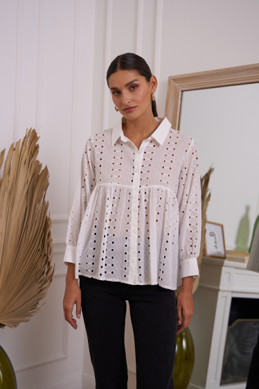 Wholesaler Choklate - Aimie openwork cotton blouse
