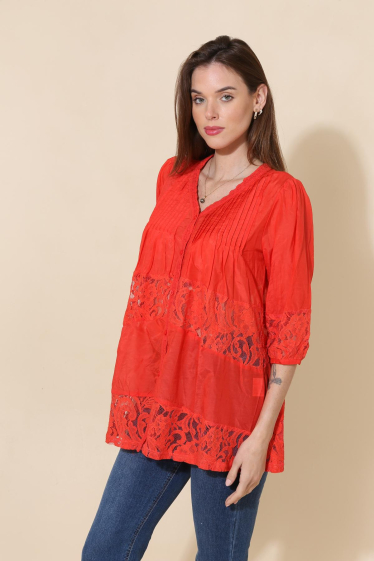Wholesaler Choklate - Cotton silk tunic blouse