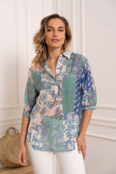 Wholesaler Choklate - Palma gathered shirt dress in silk viscose