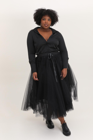 Aria tulle skirt Plus Size (L-XL) Choklate