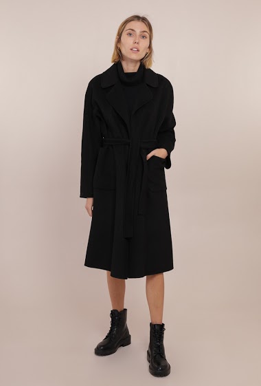 Wholesaler Choklate - Coat in wool with large pocket