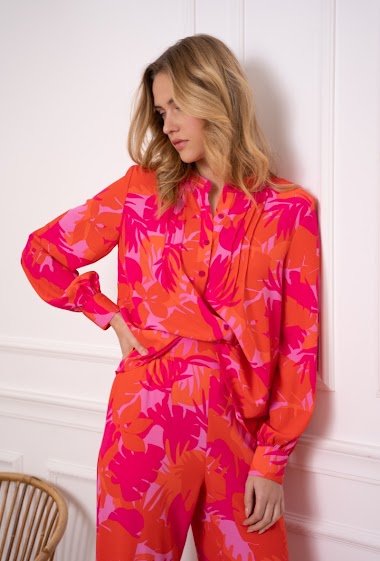 Wholesaler Choklate - Palm Springs Printed flowing blouse