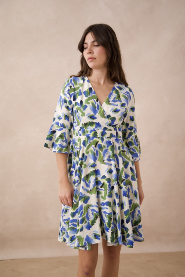 Großhändler Choklate - Kleid mit Jade Palm Springs-Print