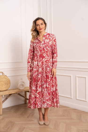 Wholesaler Choklate - Printed maxi dress in silk viscose