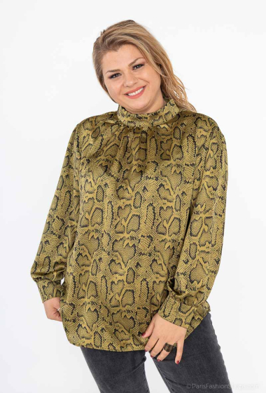 Wholesaler Christy - Animal print round neck blouse