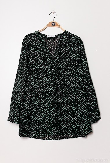 Großhändler Christy - Printed blouse with metallized threads