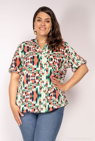 Wholesaler Christy - Printed shirt with ruffles