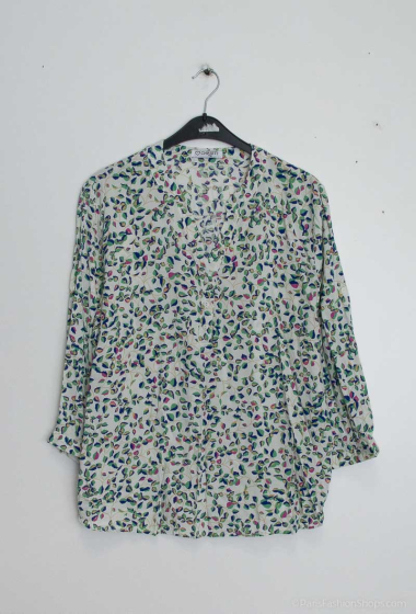 Wholesaler Christy - printed blouse with roll-up sleeves