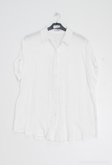 Wholesaler Christy - Short-sleeved cotton gauze blouse