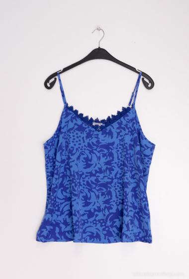 Wholesaler Christy - Tank top. Adjustable strap Fluid Casual Printed Modern Lace collar