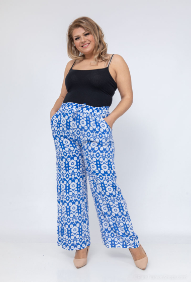 Wholesaler Christy - WIDE FLUID PRINTED TROUSERS
