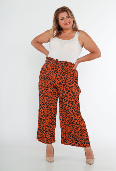 Wholesaler Christy - pleated animal print pants