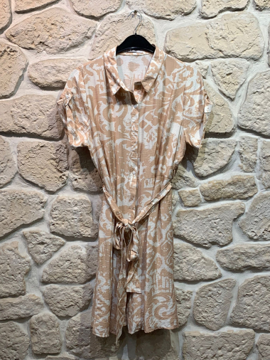 Wholesaler Christy - Short sleeve shirt dress with belt *lyocell*
