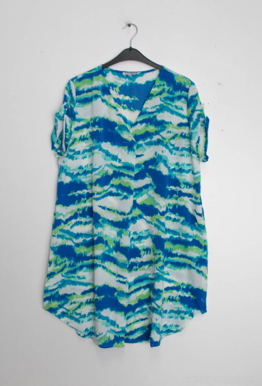 Wholesaler Christy - Printed short sleeve colv dress/tunic