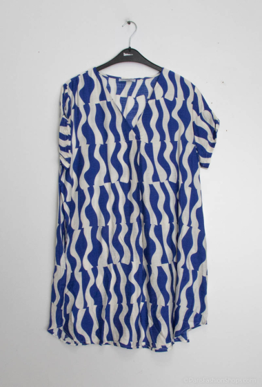 Wholesaler Christy - Printed short sleeve colv dress/tunic