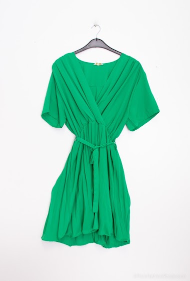 Wholesaler Christy - Dress short sleeves pleated