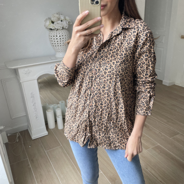 Wholesaler Ciao Milano - Suede shirt with leopard print