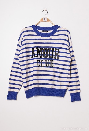 Großhändler Ciao Milano - Striped knit sweater with writing