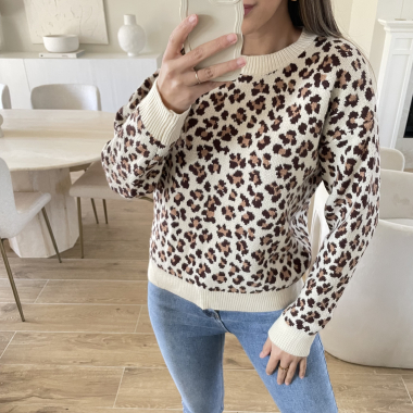 Großhändler Ciao Milano - Pullover mit Leopardenmuster