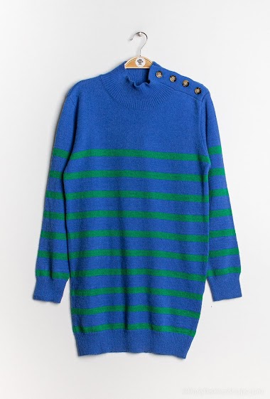 Großhändler Ciao Milano - Long striped knit sweater