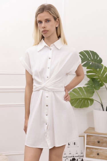 Wholesaler Ciminy - SHORT COTTON LINEN DRESS