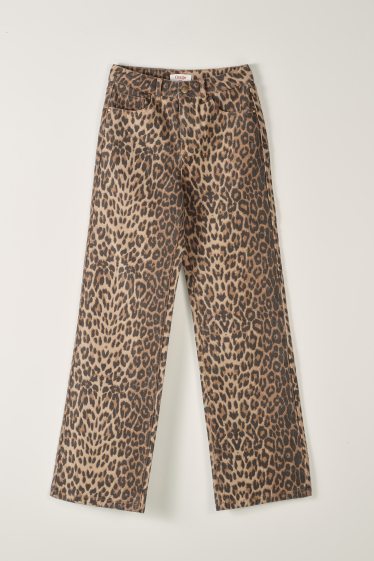 Großhändler ORAIJE PARIS - Gerade Solange-Jeans mit Leopardenmuster