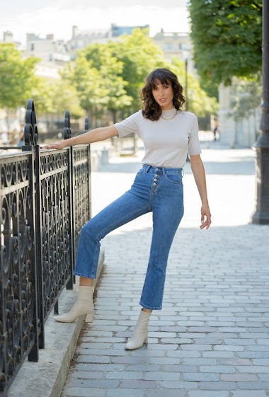 Wholesaler ORAIJE PARIS - Buttoned flared jeans