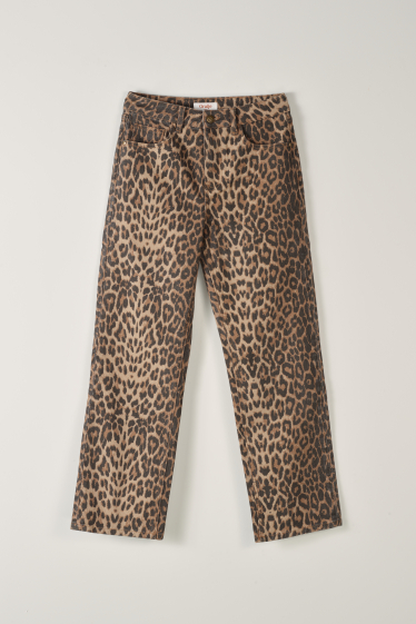 Großhändler ORAIJE PARIS - Gerade Solange-Jeans mit Leopardenmuster