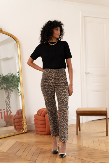 Grossiste ORAIJE PARIS - Jean Solange droit leopard