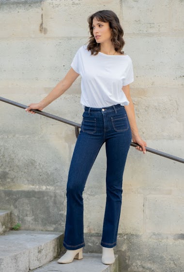 Grossiste ORAIJE PARIS - Jeans flare taille semi haute