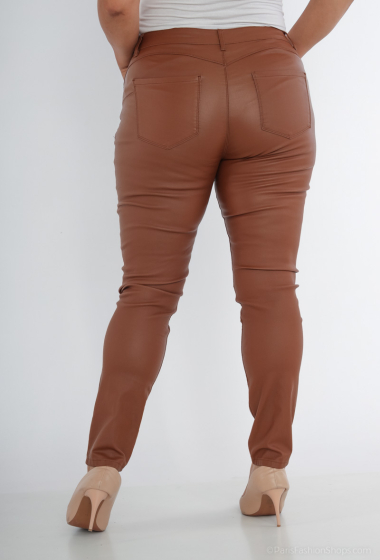 High-rise leather pants in brown - Chloe