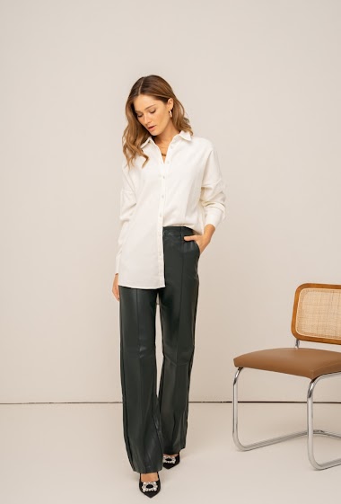 Wholesaler ORAIJE PARIS - Norman Straight Leatherette Pants
