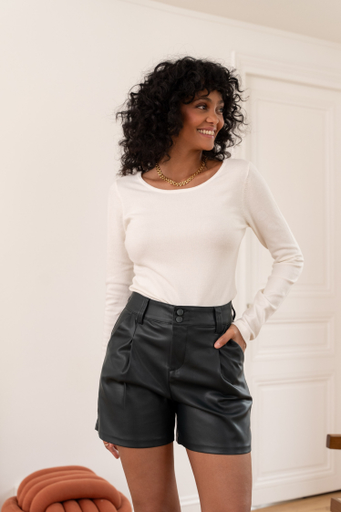 Mayorista ORAIJE PARIS - Pantalones cortos de cuero Scarlette