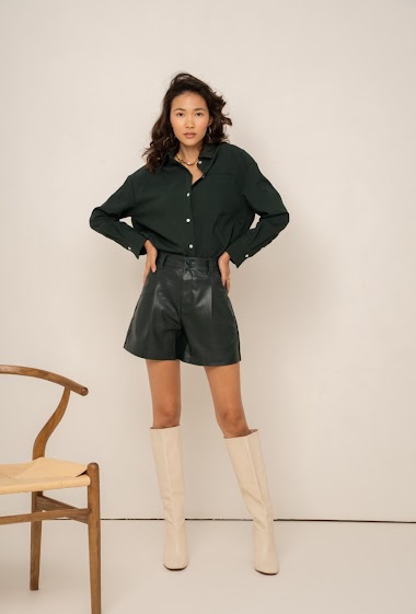 Wholesaler ORAIJE PARIS - Scarlette imitation leather shorts