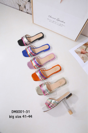 Wholesaler Cink Me - Low heel mules with multi-colored straps