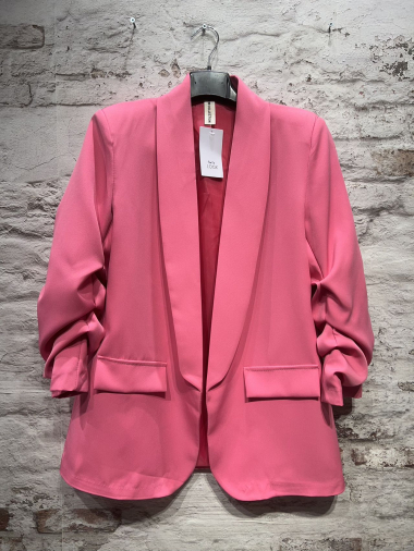 Wholesaler FOLIE LOOK - Plain blazer with twisted sleeves